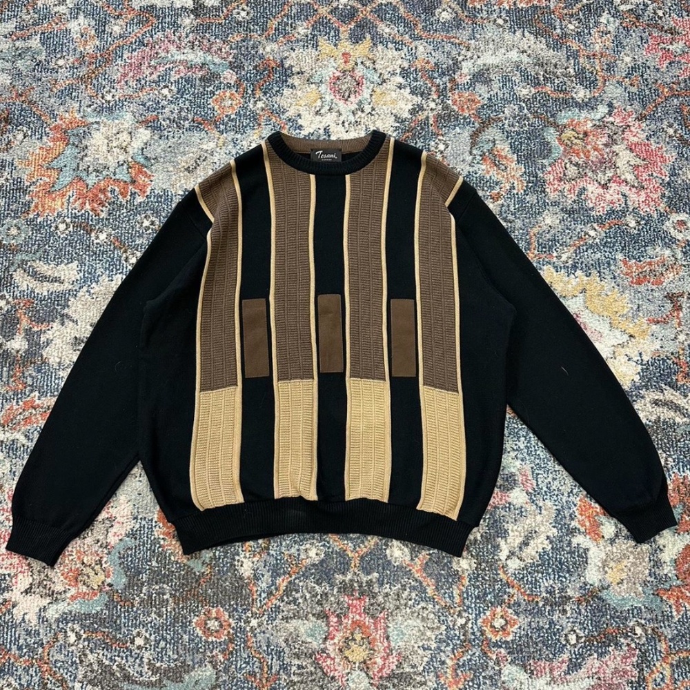 Vintage Tosani Striped Blocking Sweater